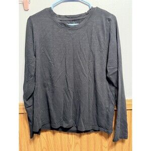 NWT J.Crew Factory Girlfriend Tee Black Long Sleeve Crewneck Women’s Large Item